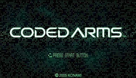 Coded Arms title screen for PSP